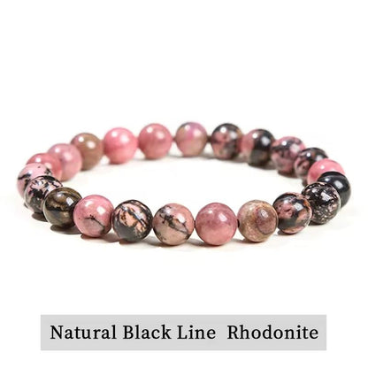 Natural Stone Bead Bracelet with Amethyst Tiger Eye and Crystal Quartz