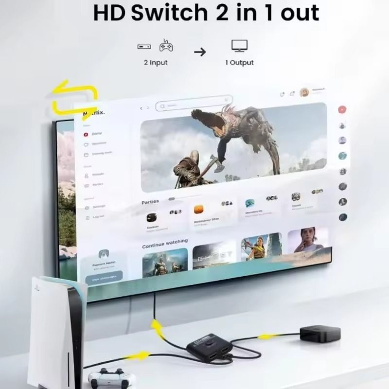 4K HDMI Bi-Directional Switch 2 Port Splitter Adapter