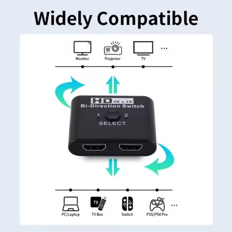 4K HDMI Bi-Directional Switch 2 Port Splitter Adapter