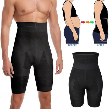 Mens High Waist Tummy Control Compression Shorts for Slimming and Core Support