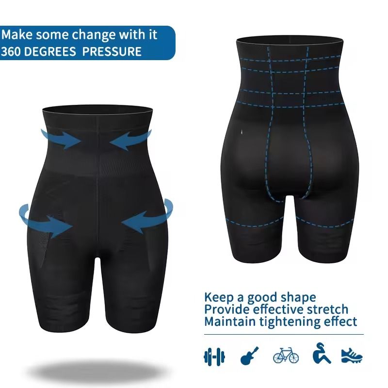 Mens High Waist Tummy Control Compression Shorts for Slimming and Core Support