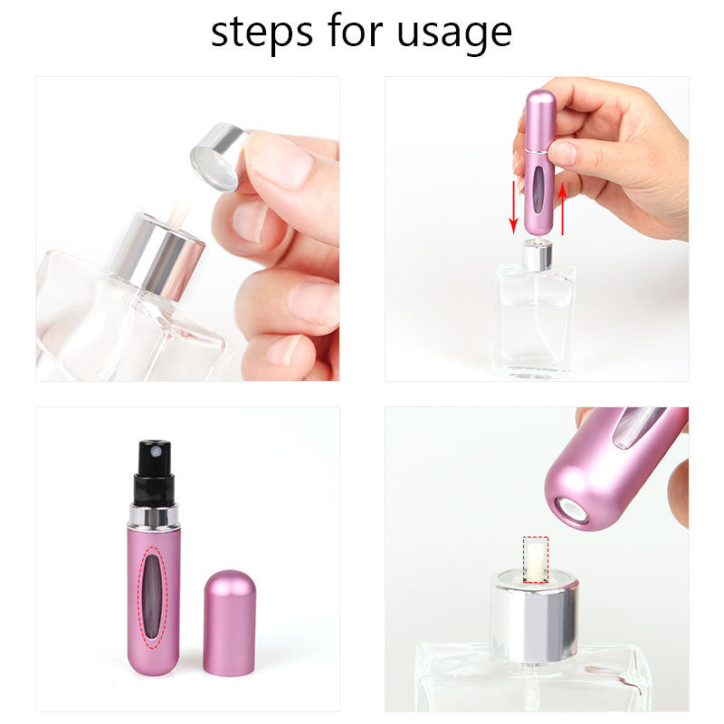 Mini 5ml Refillable Perfume Spray Bottle, Portable Atomizer Scent Pump Cosmetic Container for Travel, Purse, Gift