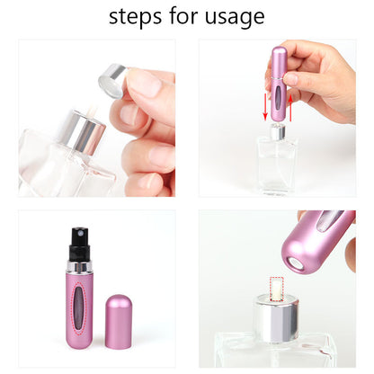 Mini 5ml Refillable Perfume Spray Bottle, Portable Atomizer Scent Pump Cosmetic Container for Travel, Purse, Gift