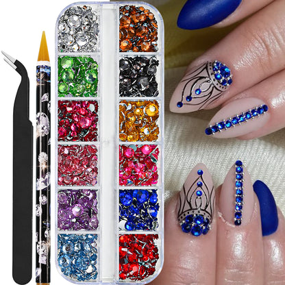 White Flatback Pearls Beads Nail Charms, 3D Nail Art Half Round Pearl Rhinestones for DIY Nail Jewelry & Craft