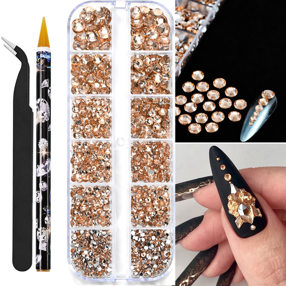 White Flatback Pearls Beads Nail Charms, 3D Nail Art Half Round Pearl Rhinestones for DIY Nail Jewelry & Craft