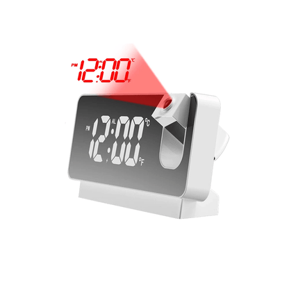 180 Degree Projection LED Alarm Clock with USB Charging and Ceiling Display