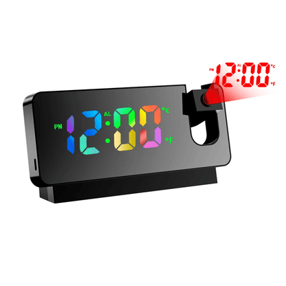 180 Degree Projection LED Alarm Clock with USB Charging and Ceiling Display