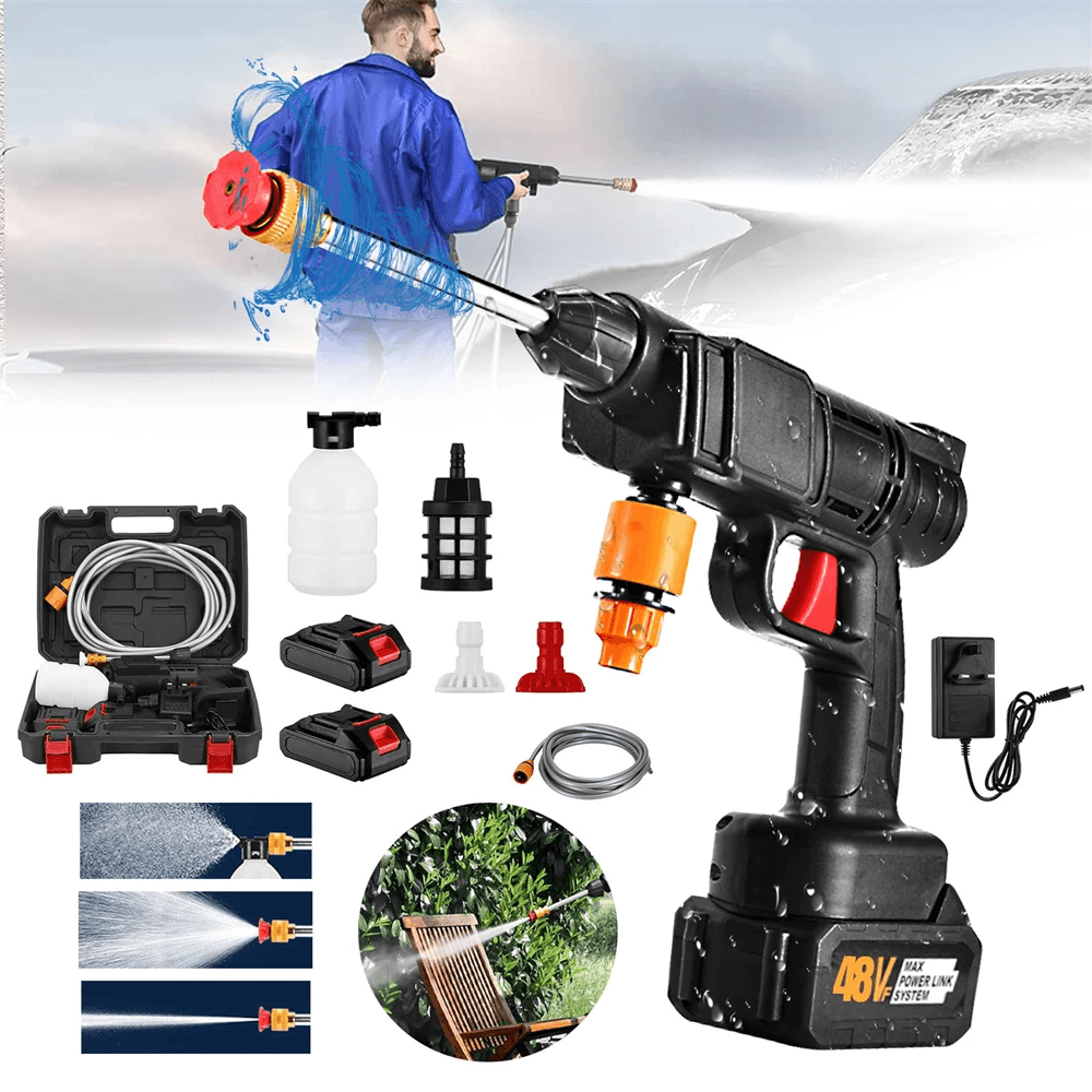 Portable High-Pressure Car Washer with Rechargeable Lithium Battery