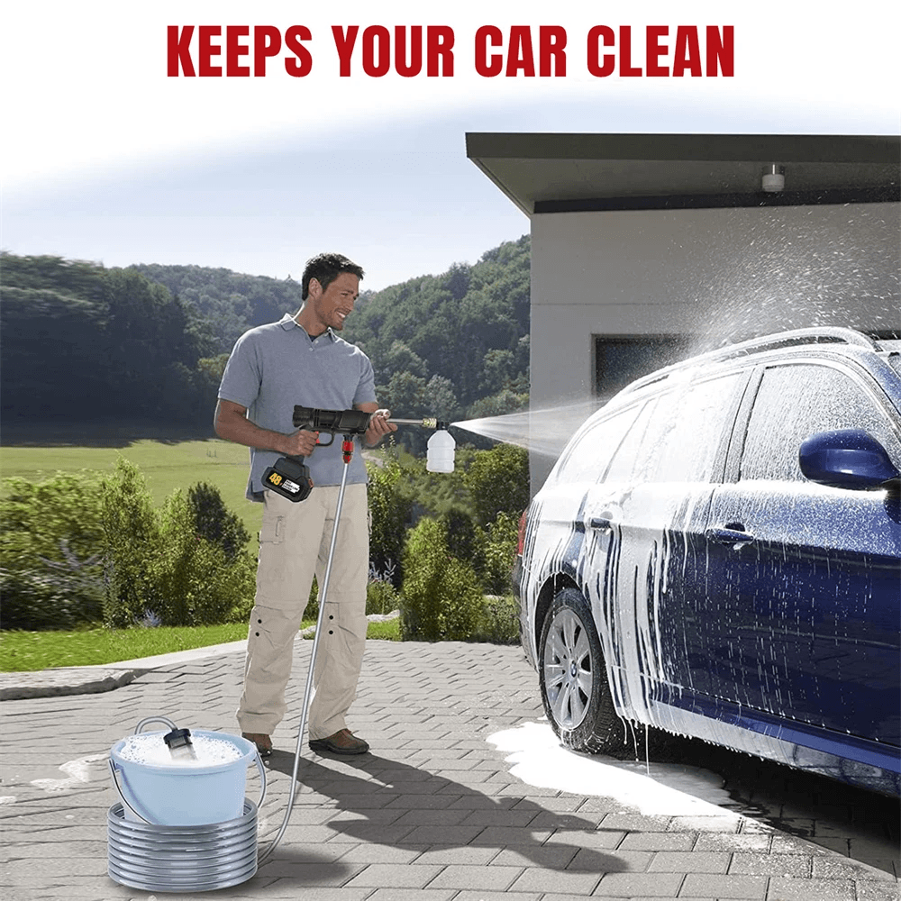 Portable High-Pressure Car Washer with Rechargeable Lithium Battery
