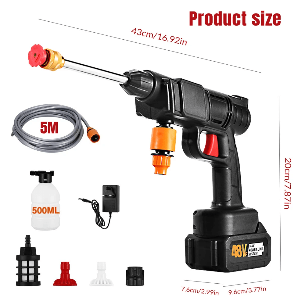 Portable High-Pressure Car Washer with Rechargeable Lithium Battery