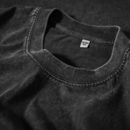 Men Heavy Vintage Washed Oversized T-Shirt Hip Hop Punk Harajuku Cotton Tee for Women Streetwear Short Sleeve Acid Wash