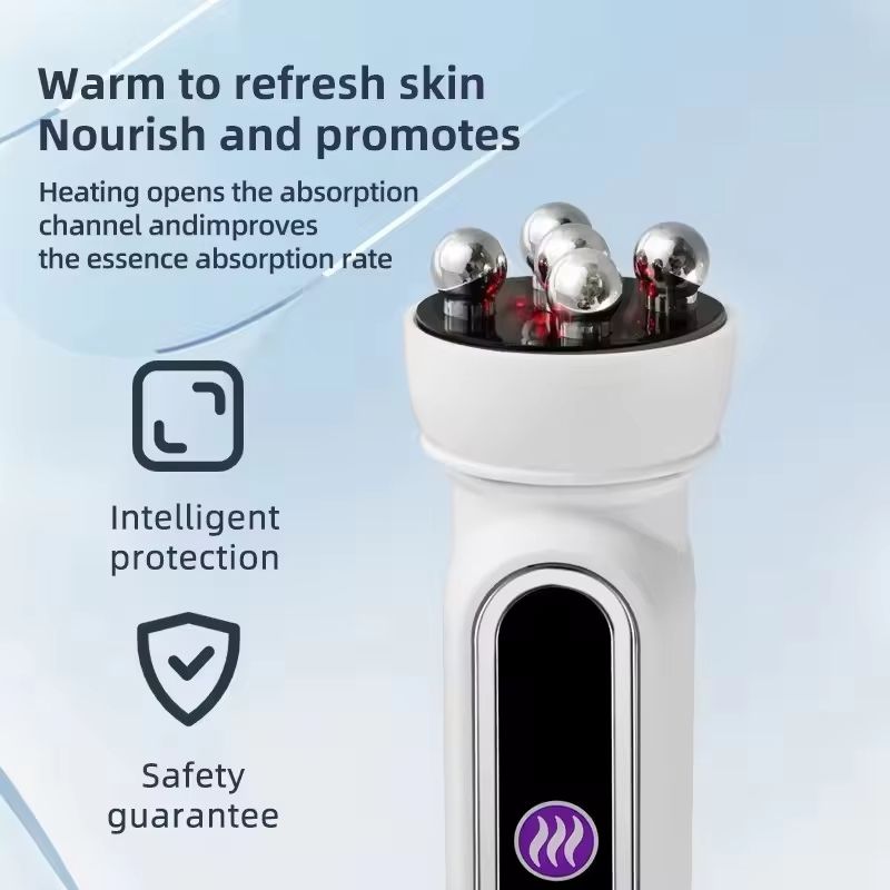 3in1 RF Heating EMS Facial 360° Roller Massager for Fine Lines Lifting Skin Rejuvenation Skin Firm Microcurrent Beauty M