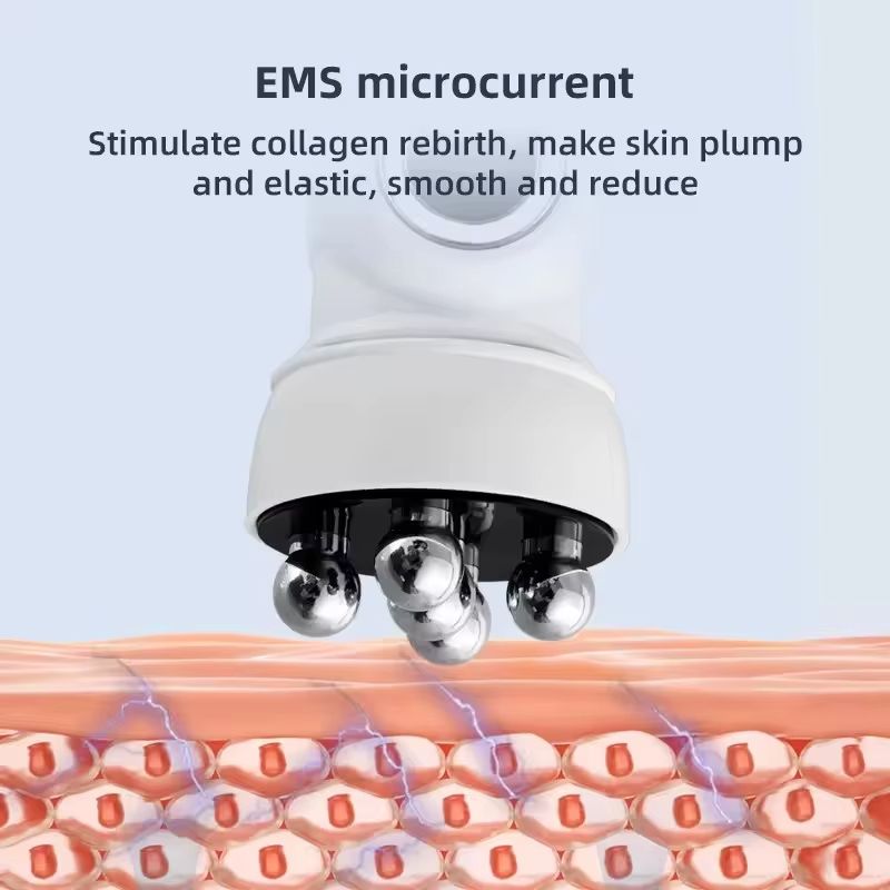3in1 RF Heating EMS Facial 360° Roller Massager for Fine Lines Lifting Skin Rejuvenation Skin Firm Microcurrent Beauty M