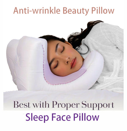 Luxury Memory Foam Face Pillow with Free White Satin Pillowcase for Beauty Sleep, Anti Wrinkles Aging Support