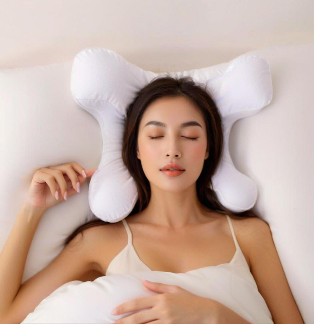 Luxury Memory Foam Face Pillow with Free White Satin Pillowcase for Beauty Sleep, Anti Wrinkles Aging Support