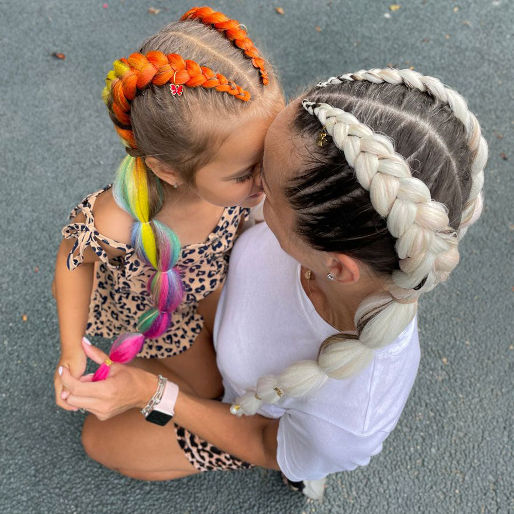 Jumbo Braids Extensions Synthetic Braiding Hair Kanekalon Afro Ombre Color Hair for Kids Children Crochet Twist Braid