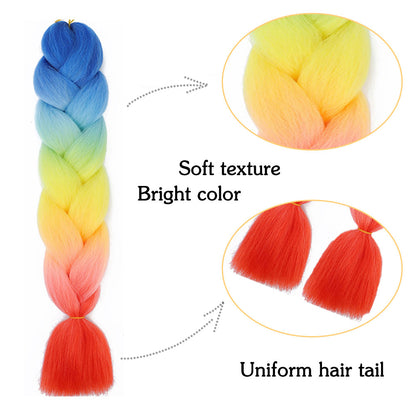Jumbo Braids Extensions Synthetic Braiding Hair Kanekalon Afro Ombre Color Hair for Kids Children Crochet Twist Braid