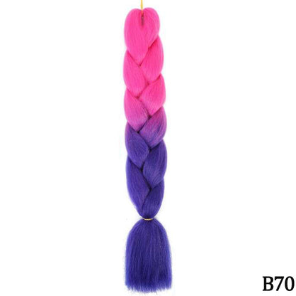 Jumbo Braids Extensions Synthetic Braiding Hair Kanekalon Afro Ombre Color Hair for Kids Children Crochet Twist Braid