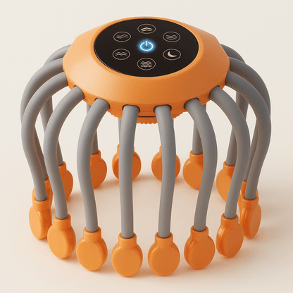 Smart TMS Vibration Scalp Head Massager with Red Light, Octopus Massage Machine for Stress Relief
