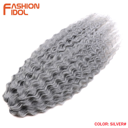 Ariel Hair Water Wave Crochet Braids, Synthetic Twist Curly Hair Ombre Blonde Brown Deep Wave Braiding Hair Extensions