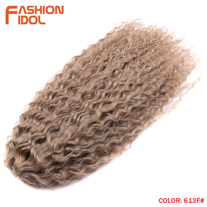 Ariel Hair Water Wave Crochet Braids, Synthetic Twist Curly Hair Ombre Blonde Brown Deep Wave Braiding Hair Extensions