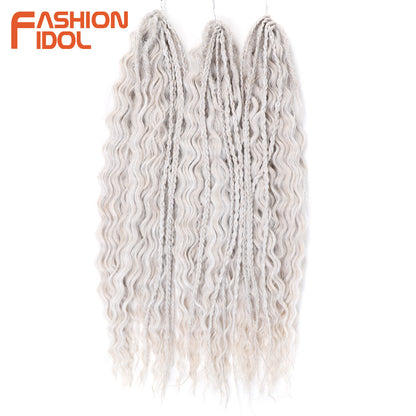 Ariel Hair Water Wave Crochet Braids, Synthetic Twist Curly Hair Ombre Blonde Brown Deep Wave Braiding Hair Extensions