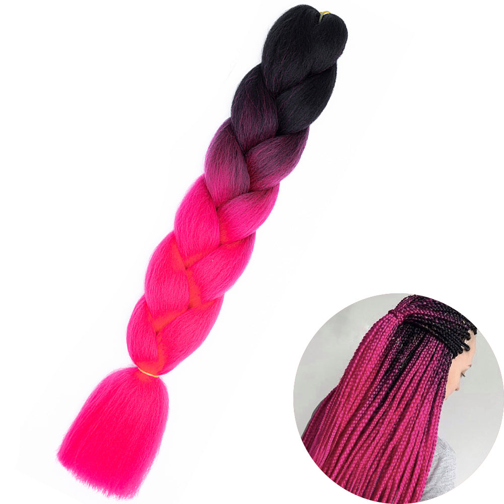 Jumbo Braid Hair Extensions, Ombre Kanekalon Synthetic Yaki Braids for Women, DIY Braiding Hair in Multiple Colors