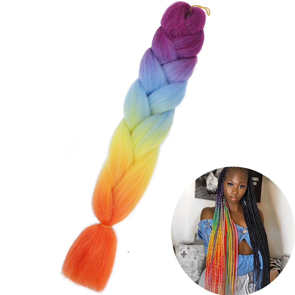 Jumbo Braid Hair Extensions, Ombre Kanekalon Synthetic Yaki Braids for Women, DIY Braiding Hair in Multiple Colors