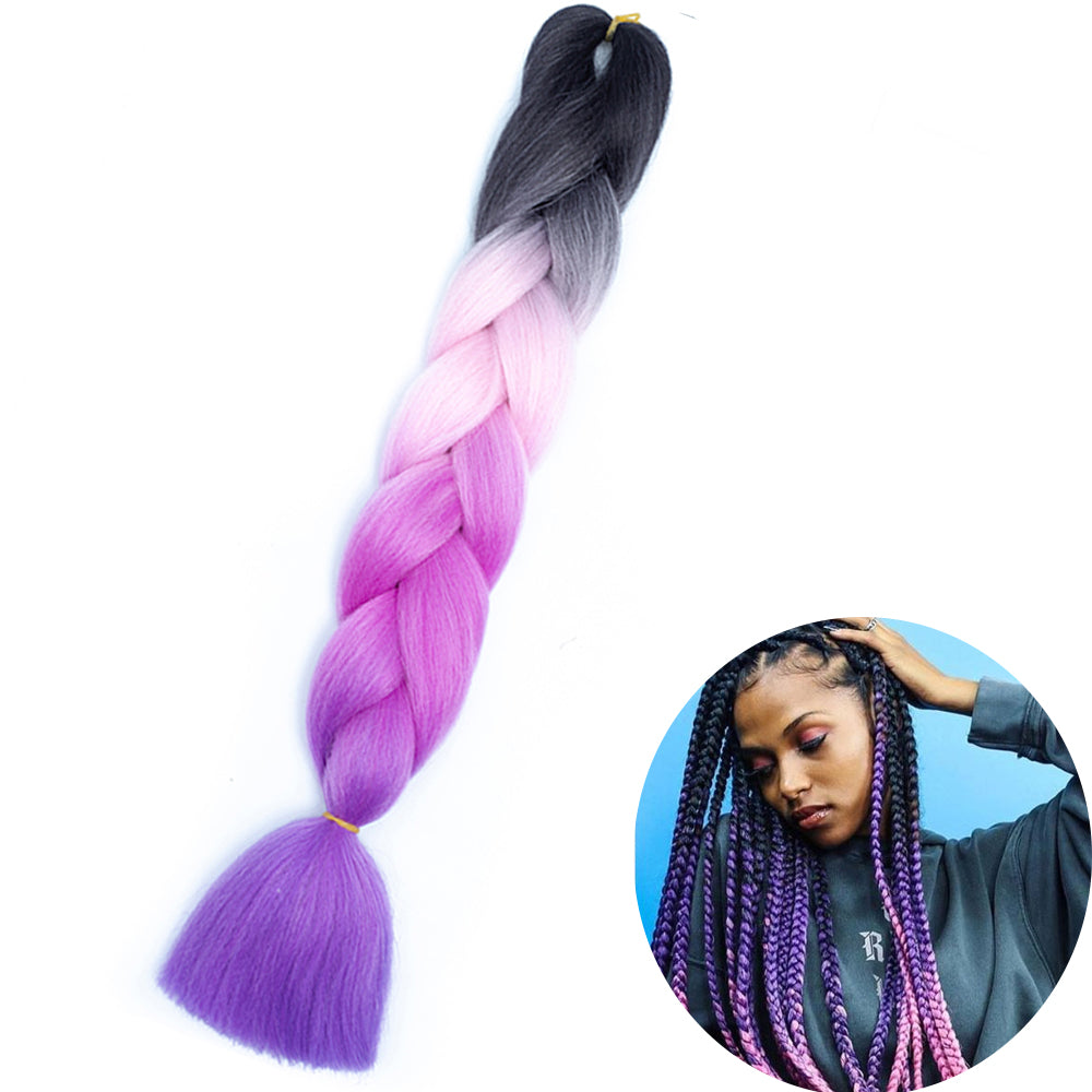 Jumbo Braid Hair Extensions, Ombre Kanekalon Synthetic Yaki Braids for Women, DIY Braiding Hair in Multiple Colors