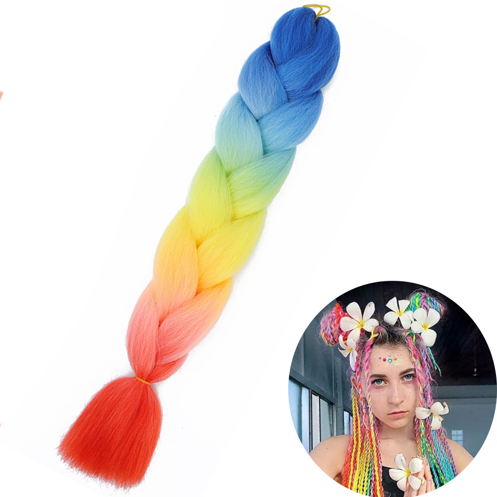 Jumbo Braid Hair Extensions, Ombre Kanekalon Synthetic Yaki Braids for Women, DIY Braiding Hair in Multiple Colors