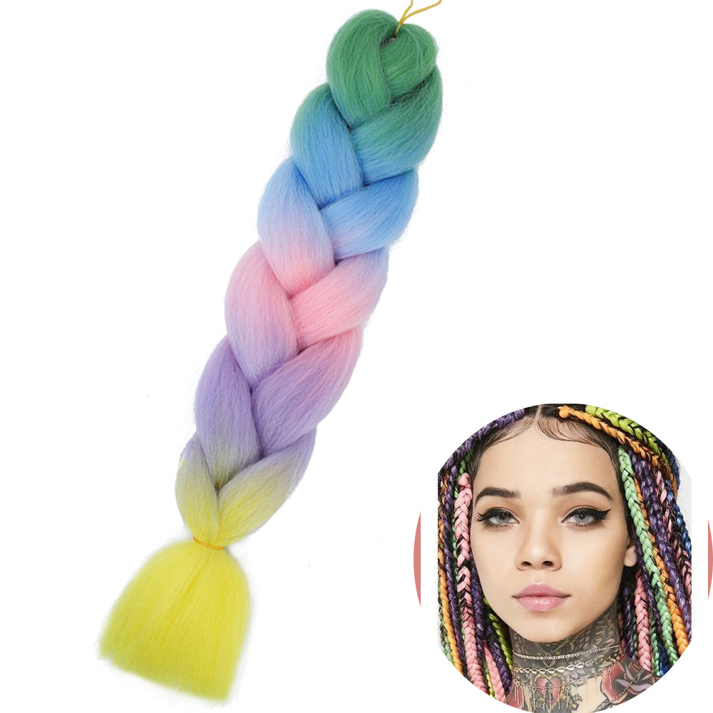 Jumbo Braid Hair Extensions, Ombre Kanekalon Synthetic Yaki Braids for Women, DIY Braiding Hair in Multiple Colors
