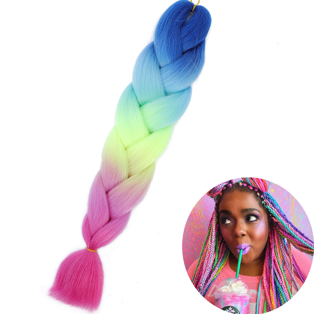 Jumbo Braid Hair Extensions, Ombre Kanekalon Synthetic Yaki Braids for Women, DIY Braiding Hair in Multiple Colors