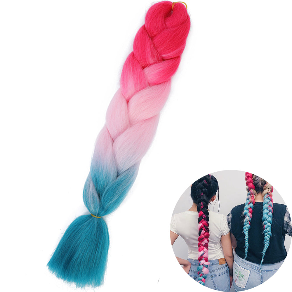 Jumbo Braid Hair Extensions, Ombre Kanekalon Synthetic Yaki Braids for Women, DIY Braiding Hair in Multiple Colors