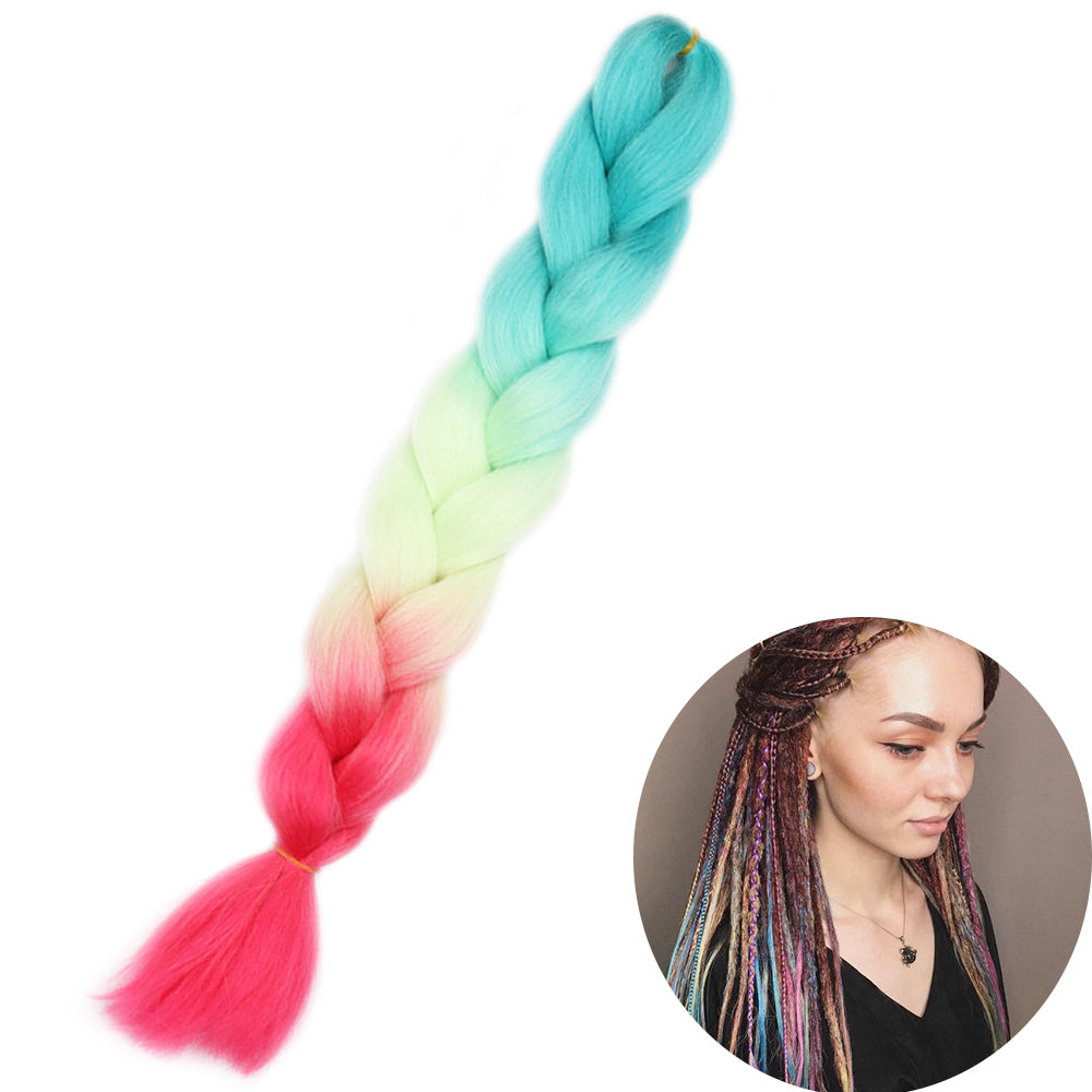 Jumbo Braid Hair Extensions, Ombre Kanekalon Synthetic Yaki Braids for Women, DIY Braiding Hair in Multiple Colors