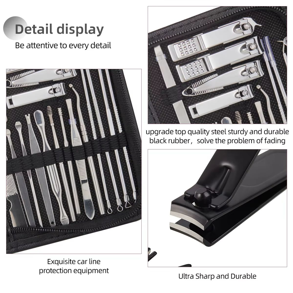 8/32pcs Professional Manicure Set Stainless Steel Nail Care Kit with Pedicure Tools