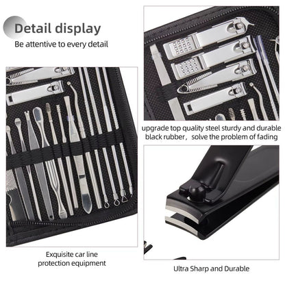 8/32pcs Professional Manicure Set Stainless Steel Nail Care Kit with Pedicure Tools