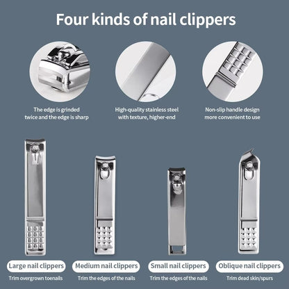 8/32pcs Professional Manicure Set Stainless Steel Nail Care Kit with Pedicure Tools