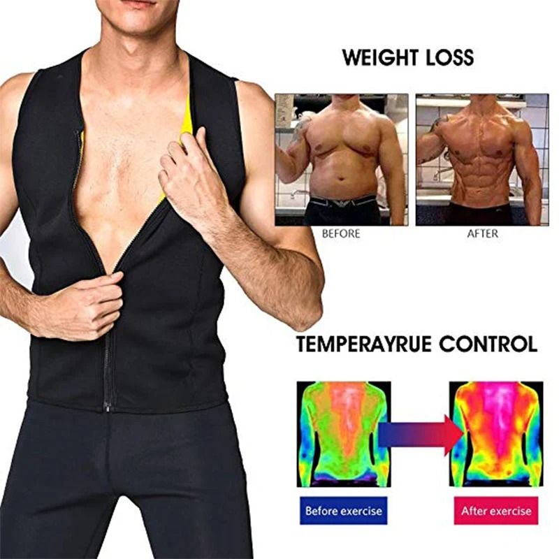 Men's Sauna Waist Trainer Slimming Tank Top with Sweat Compression for Workout & Fat Burn