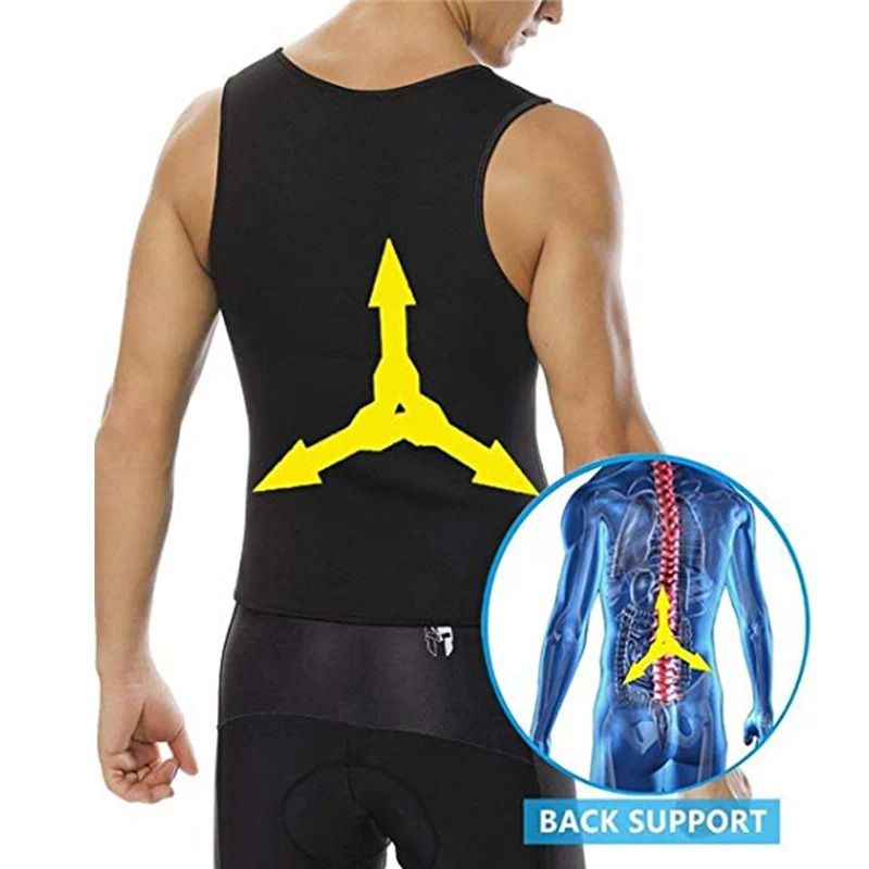 Men's Sauna Waist Trainer Slimming Tank Top with Sweat Compression for Workout & Fat Burn