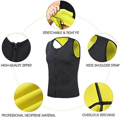Men's Sauna Waist Trainer Slimming Tank Top with Sweat Compression for Workout & Fat Burn