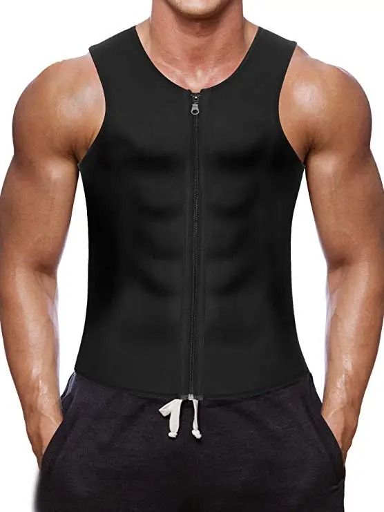 Men's Sauna Waist Trainer Slimming Tank Top with Sweat Compression for Workout & Fat Burn