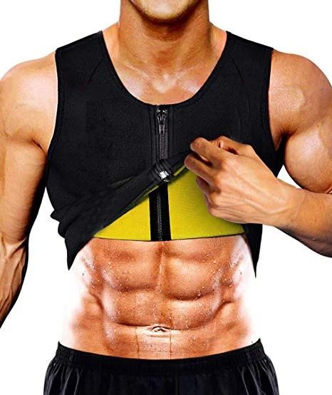 Men's Sauna Waist Trainer Slimming Tank Top with Sweat Compression for Workout & Fat Burn