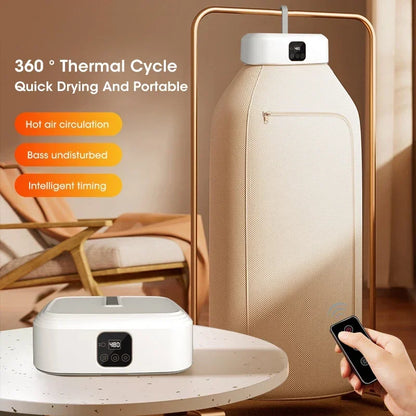 Foldable Mini Portable Dryer, Electric Fast Drying Timer, Intelligent Household Cabinet with Drying Bag, Compact Travel