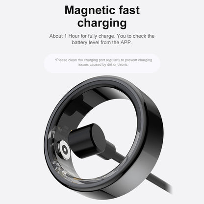 Smart Ring Military Grade Titanium Steel Shell, Health Monitoring IP68 & 3ATM, Waterproof Multi Sport Modes