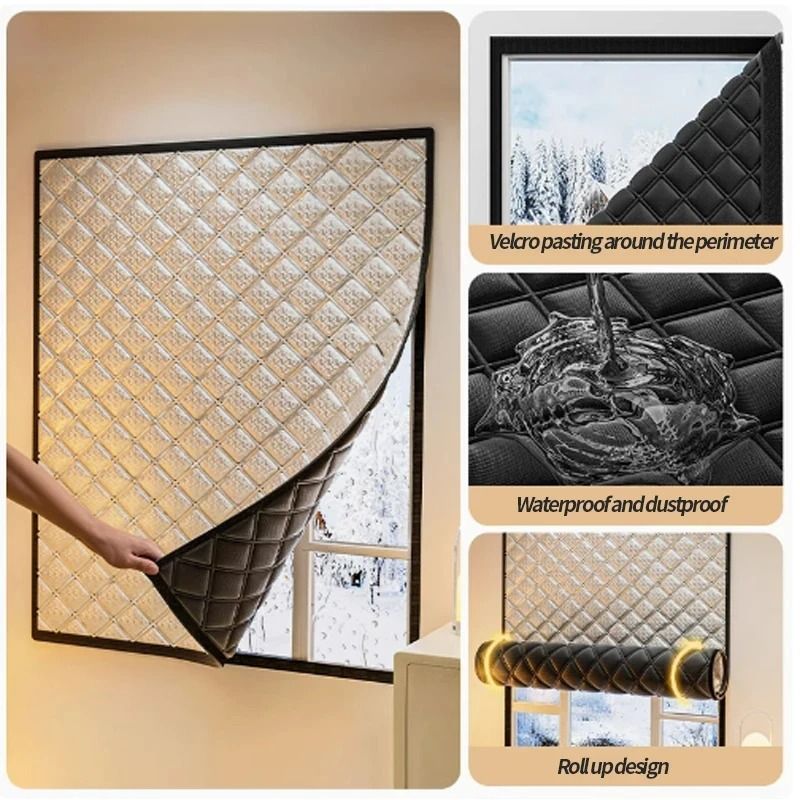 Double-Insulated Thermal Curtains for Cold, Heat, and Noise Blocking