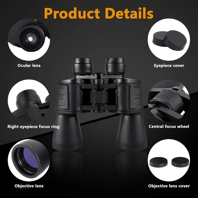 20x50 Military Binoculars for Hunting, High-Magnification BAK4 Prism Long Range Telescope