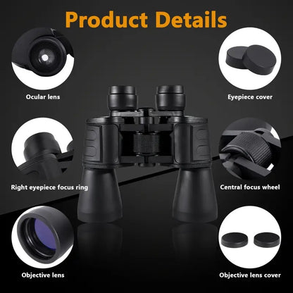 20x50 Military Binoculars for Hunting, High-Magnification BAK4 Prism Long Range Telescope