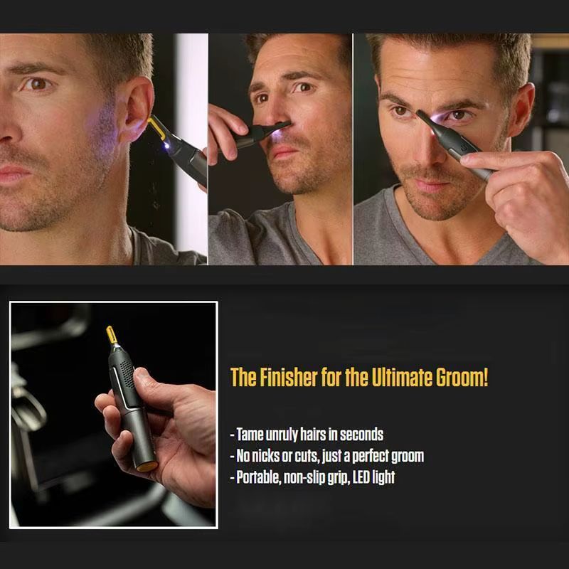 Ultra-Thin Nose & Ear Hair Trimmer – Waterproof, Portable Grooming Tool for Men