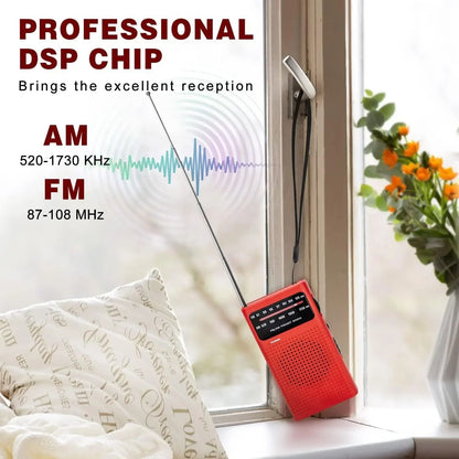 Mini Portable AM FM Radio with AA Battery Power – Pocket Size Analog Tuner for Travel and Emergency Use