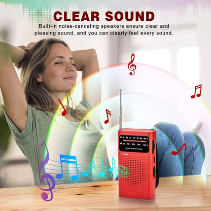Mini Portable AM FM Radio with AA Battery Power – Pocket Size Analog Tuner for Travel and Emergency Use